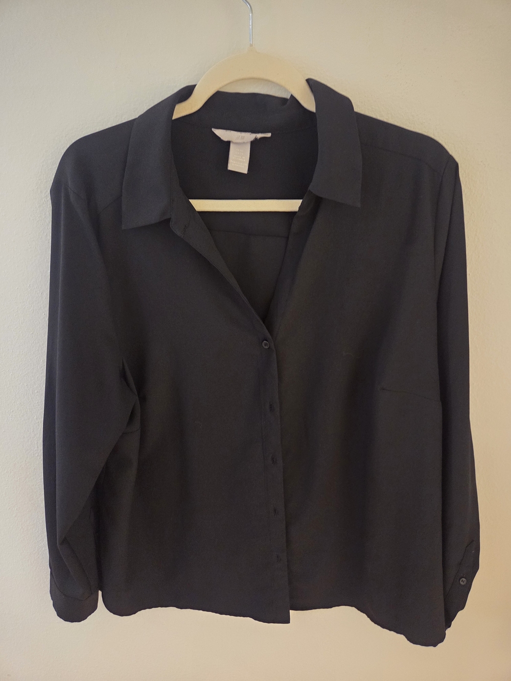 H&M Classic Black Button-Down Women’s Top, XL